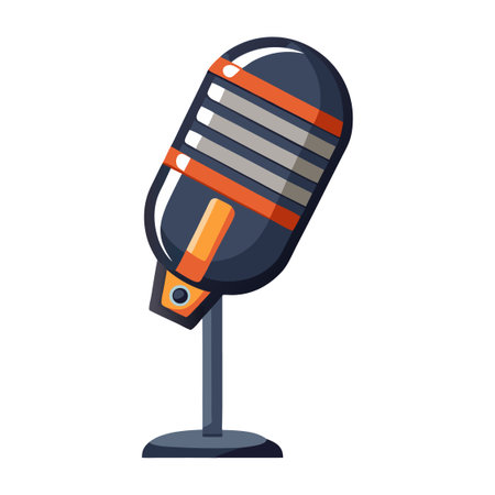 Microphone icon. Flat illustration of microphone vector icon for web designのイラスト素材