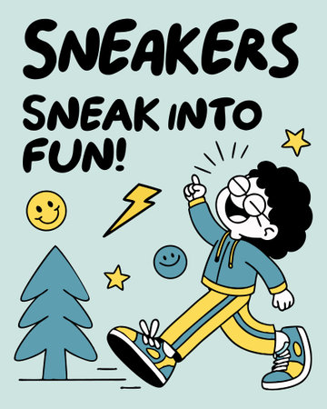 Hand drawn vector illustration of a cute cartoon boy with a snowflake and hand lettering.のイラスト素材