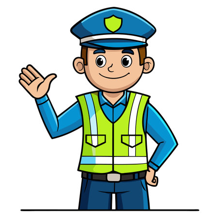 Policeman Cartoon Character. Vector Illustration Isolated On White Backgroundのイラスト素材