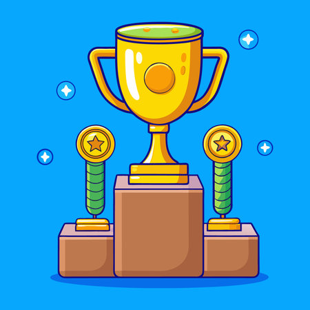 Trophy cup icon. Flat illustration of trophy cup icon for web designのイラスト素材