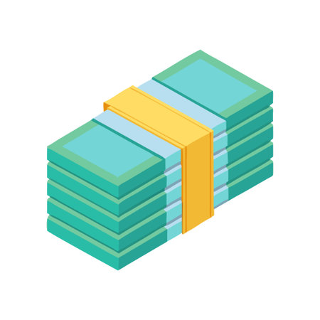 Stack of books icon in isometric 3d style on a white backgroundのイラスト素材
