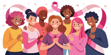 Group of happy young people with different nationalities, cultures and nationalities. Vector illustration in cartoon styleのイラスト素材