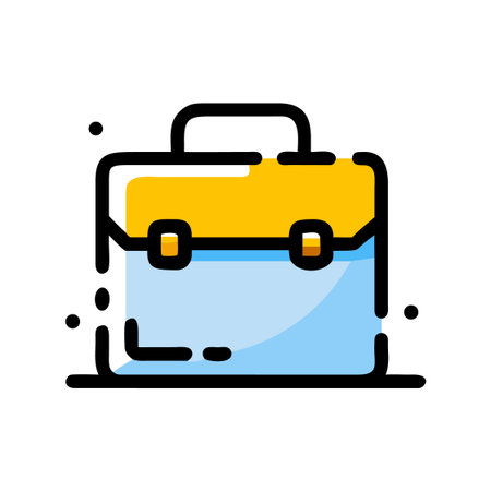Briefcase vector, filled flat sign, linear colorful pictogram isolated on white.のイラスト素材