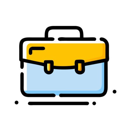Briefcase Icon Vector. Outline Briefcase Sign. Isolated Contour Symbol Illustrationのイラスト素材