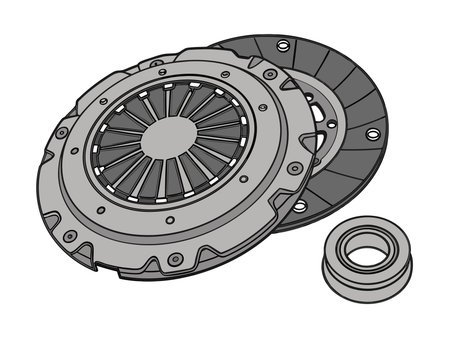 ARealistic Car Clutch Assembly with Pressure Plate Vectorのイラスト素材