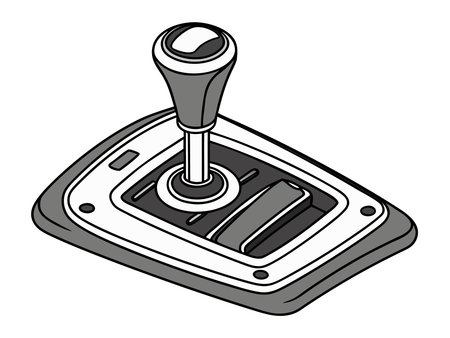 Vector illustration of a manual gearbox. Hand drawn car gearbox.のイラスト素材