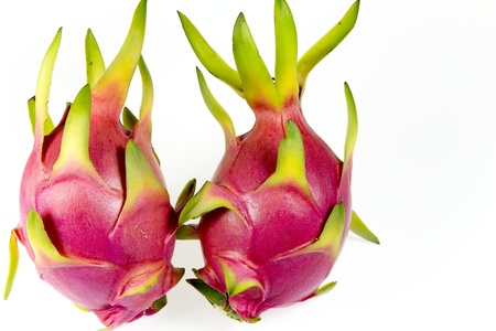 Dragon fruit isolated on white backgroundの写真素材