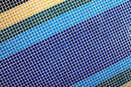 Mosaic of blue, green and yellow