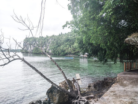 Landscape view of Biak Island, Papua.のeditorial素材