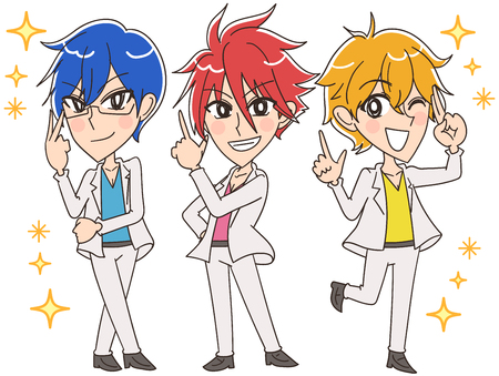 Attractive young male idolのイラスト素材