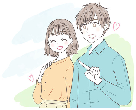 A young couple is datingのイラスト素材