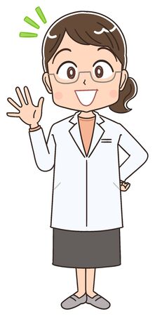 A female doctor in a white coat.She has positive emotions.のイラスト素材