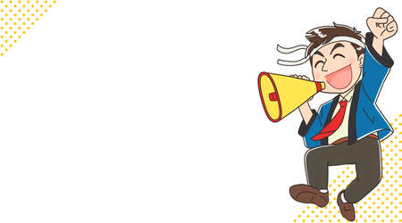 A woman holds a shield to protect her from the virus.のイラスト素材