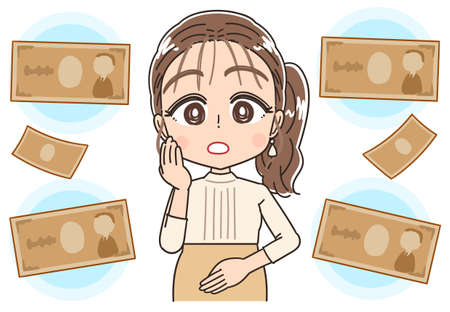 Fashionable young woman wearing a mermaid skirtのイラスト素材