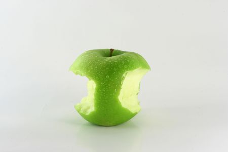 Fresh apple on isolated white backgroundの写真素材