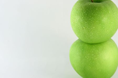 Fresh apple on isolated white backgroundの写真素材