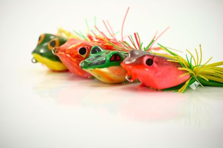 Fishing lure , wobbler box on white backgroundの写真素材