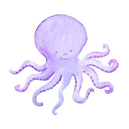 blue baby octopusの写真素材
