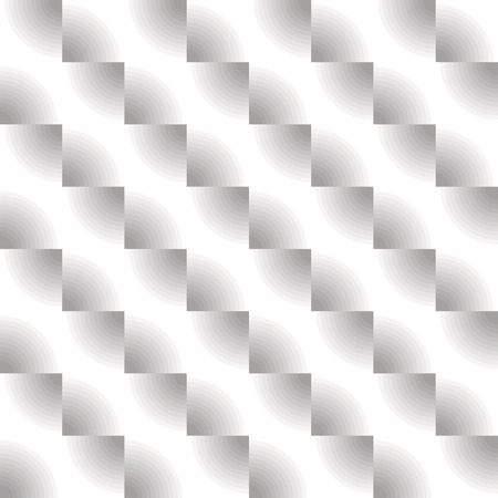 Optical illusion, seamless diagonal zigzag pattern in grey scale. Vector metallic texture without gradient.のイラスト素材