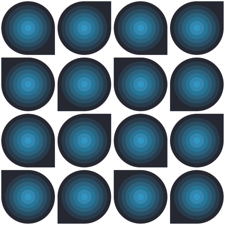 Seamless geometric droplets pattern in blue tone. Minimal vector background without gradient. Scandinavian design.のイラスト素材