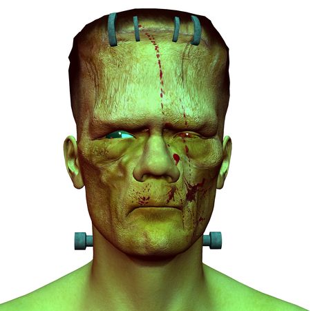 3D rendering of a close up of a monster headの写真素材