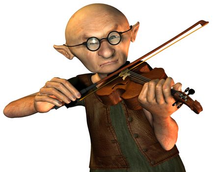 3D RenderingOld man with a violinの写真素材
