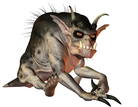 3D Rendering of a Evil creature sittingの写真素材