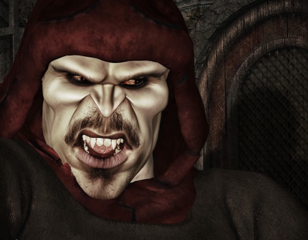 3d rendering of a angry vampire as an illustrationの写真素材