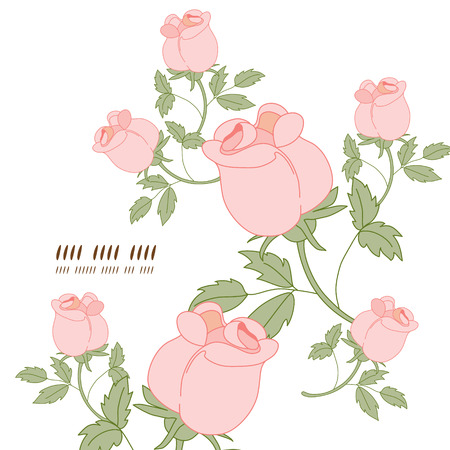 Rose elements backgroundのイラスト素材