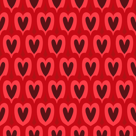 Japan style red and pink hearts seamless pattern
