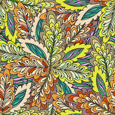 Bright doodle floral seamless patternのイラスト素材