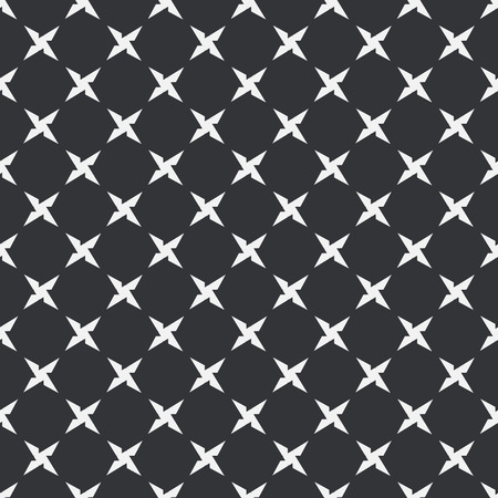 Black and white shuriken seamless patternのイラスト素材