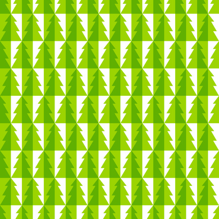 Christmas tree tile seamless pattern. Green versionのイラスト素材