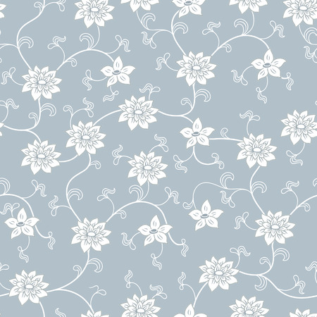 chinese porcelain seamless pattern with flowersのイラスト素材
