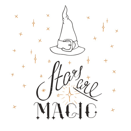 Stars are magic poster.  letteringのイラスト素材