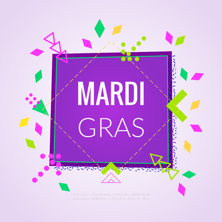 Simple Mardi Gras banner with geometry figuresのイラスト素材