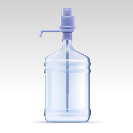Vector pump water cooler. Big transparent portable water bottle.のイラスト素材