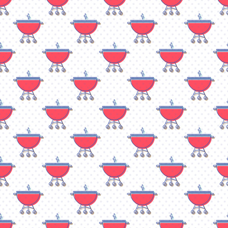 Simple seamless pattern with brazier or grillのイラスト素材