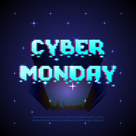 Cyber monday store promotion banner. Can be used as advertising, flyerのイラスト素材