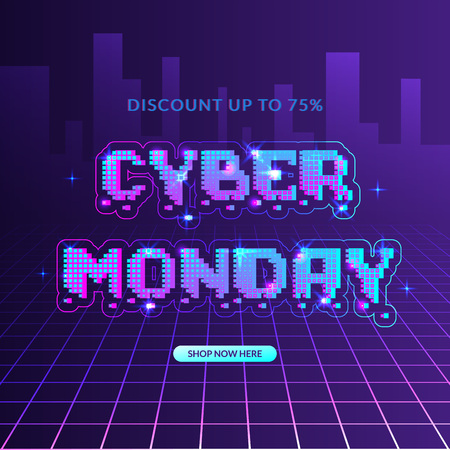 Cyber monday store promotion banner. Can be used as advertising, flyerのイラスト素材