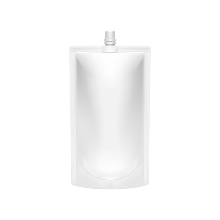 Cosmetic and detergent doy pack template. Full filled mock upのイラスト素材