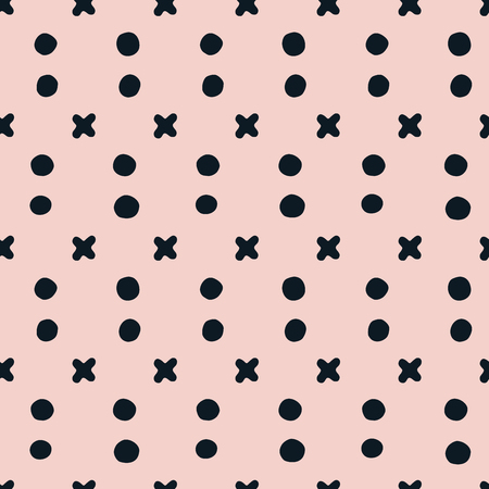 Dots and cross pink seamless patternのイラスト素材