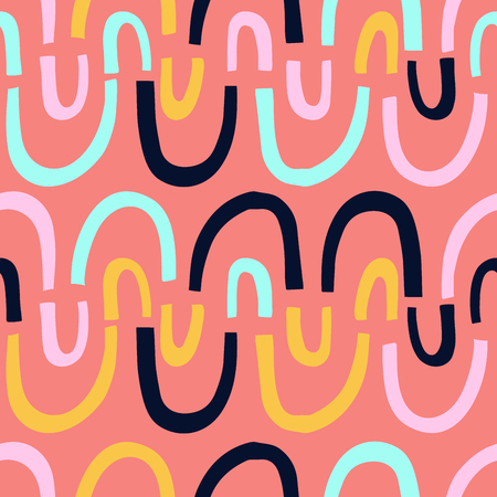 Modern vector abstract seamless geometric pattern in scandinavian style.のイラスト素材