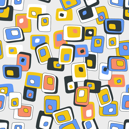 Retro Vintage seamless Pattern made with modern colorsのイラスト素材