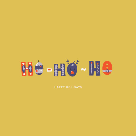 ho-ho-ho illustration. Can be used for print, greeting cards, t-shirtsのイラスト素材
