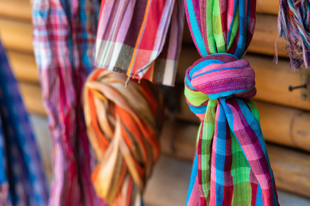 Loincloth fabric, traditional loincloth made from Thailand silk, Plaid Check Fabric loincloth Thai...