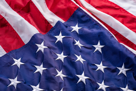 Closeup of American flag background