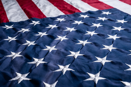 Closeup of American flag background