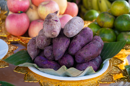 food fruits flower sacrificial offering for godの写真素材