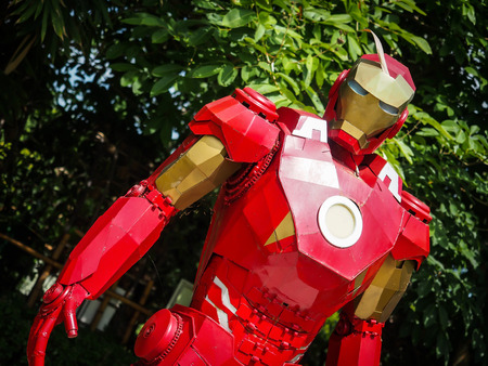 Chaingrai, Thailand - May 31, 2015 : The sculpture of Ironman in the garden of Wat Ban Rai.のeditorial素材